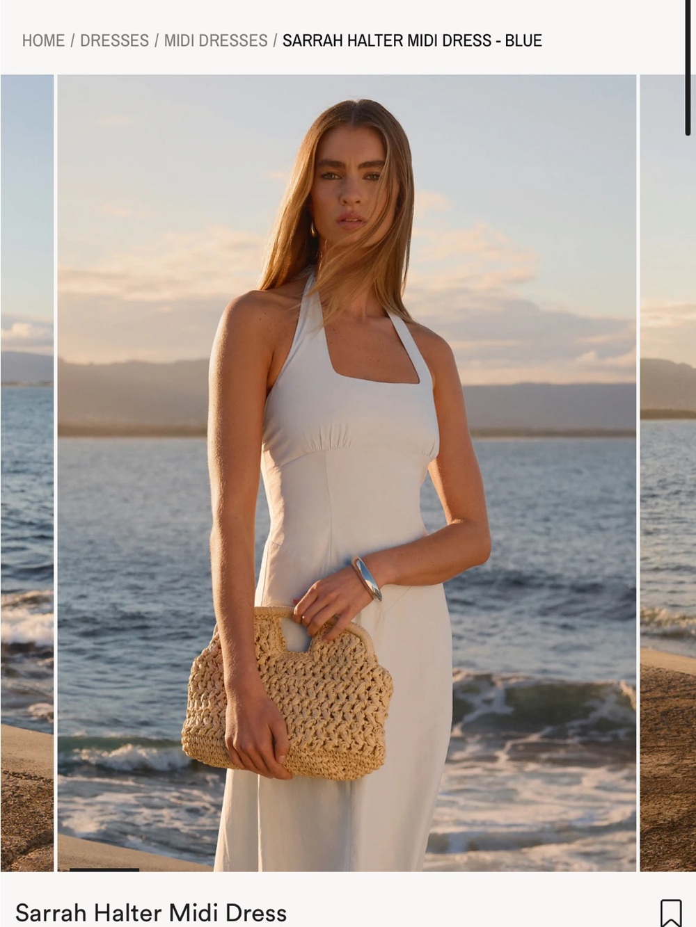 Peppermayo Sarrah Halter Midi Dress - White
